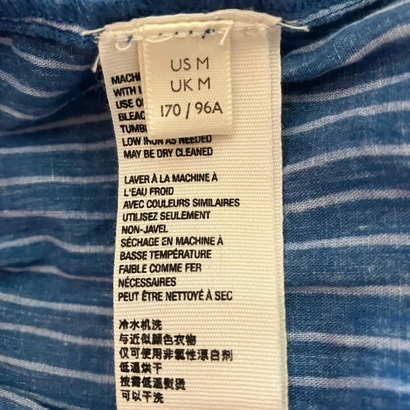 Free People Blue High Low  Mini Dress/ Tunic with Embroidery size Medium - Picture 7 of 8